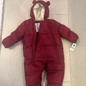 GAP Burgundy Baby Snowsuit